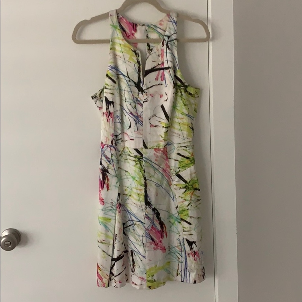 scribble print racerback dress